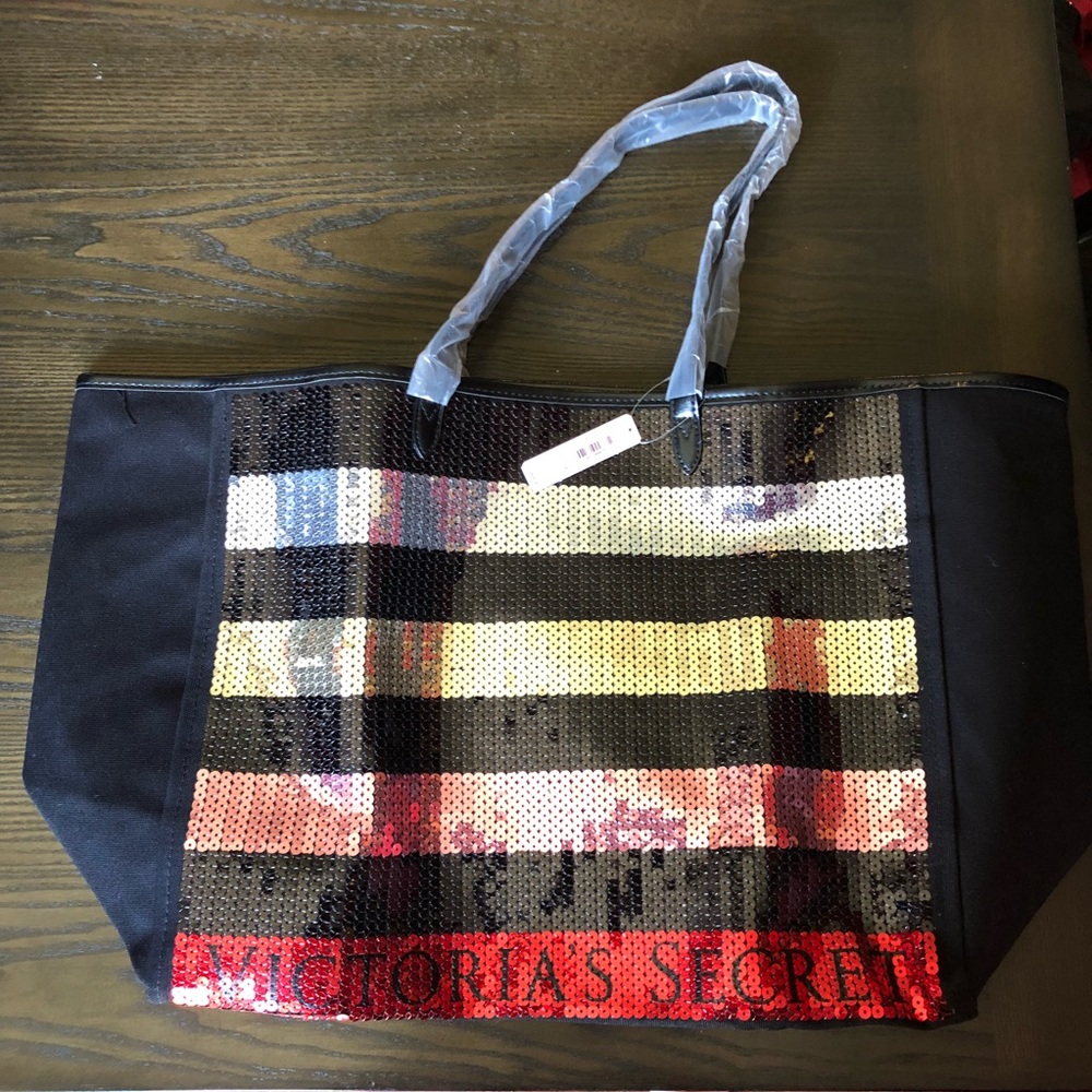 Victoria’s Secret sequin tote w/ accessory bag